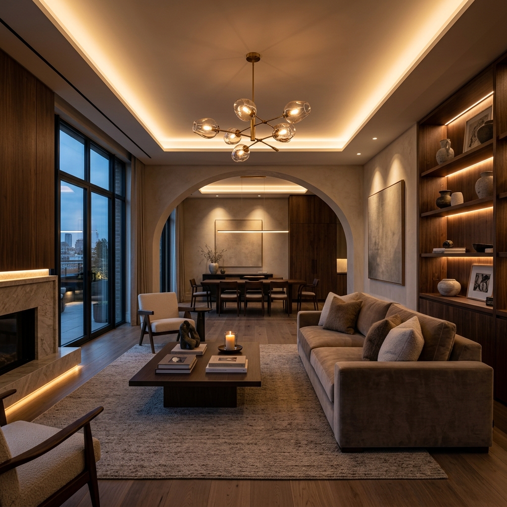 Architectural lighting in a luxury residence