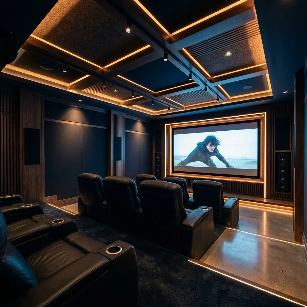 Lounge seating with warm ambient and accent lighting