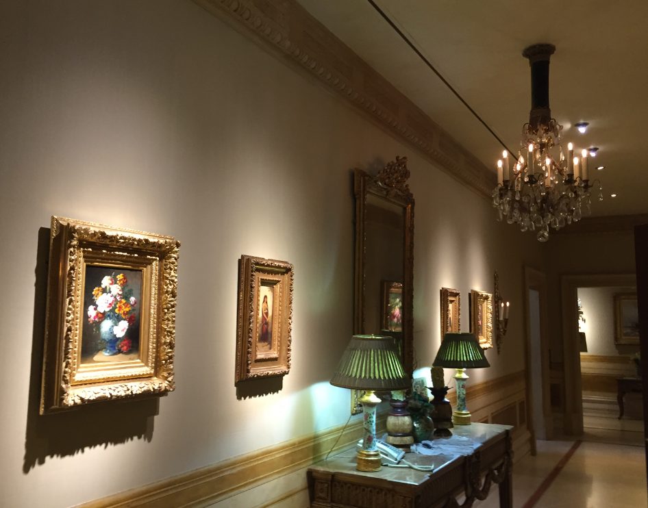 Artwork lighting with soft focus and minimal glare