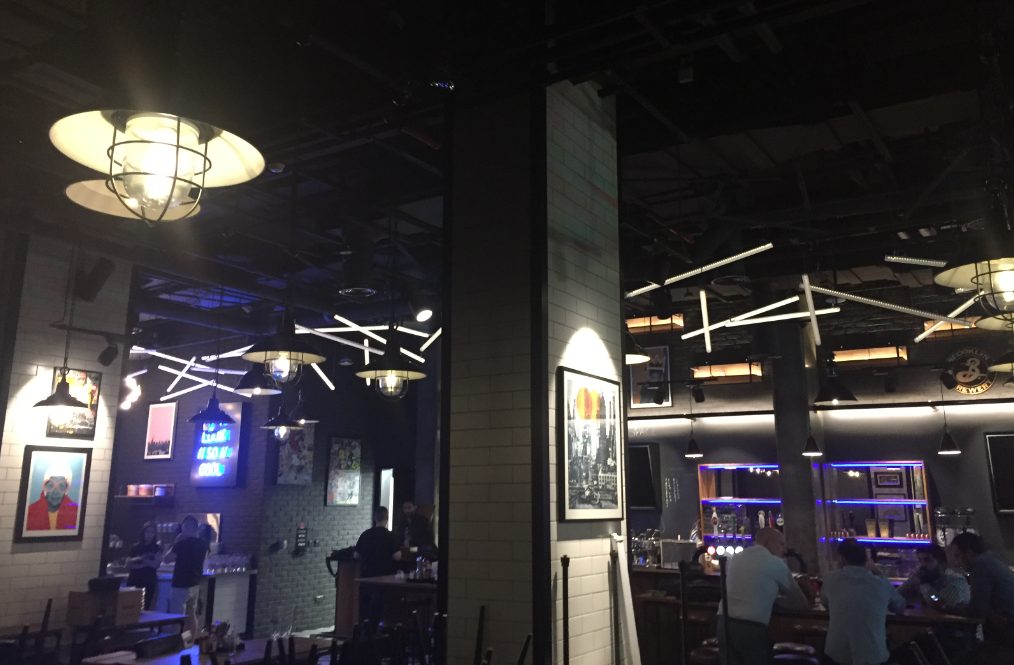 Black Tap dining area lighting
